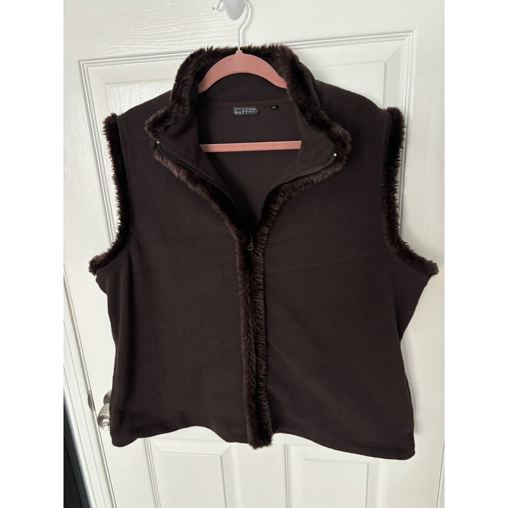 Women’s Effeci Brown Fest With Faux Fur Collar Size 2x
